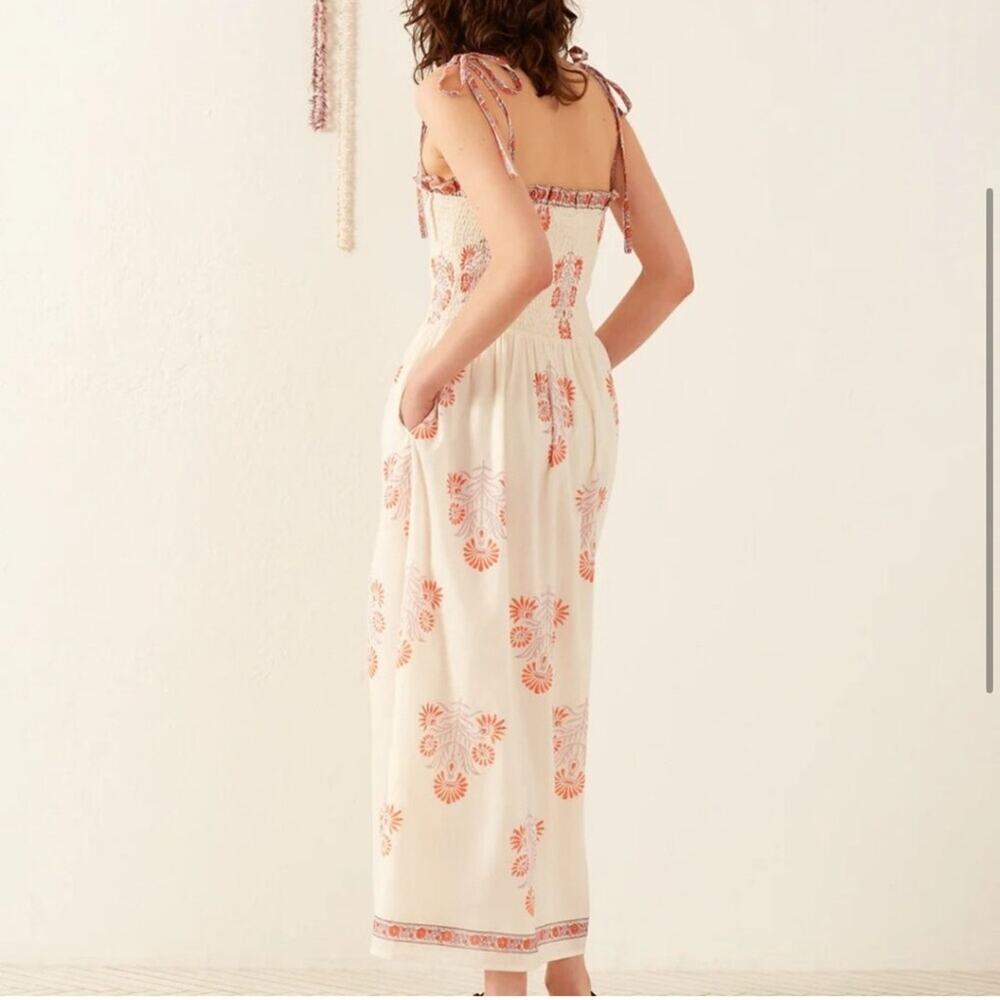 NWT NEW Alix of Bohemia Kaia Papaya Smocked Maxi Dress - Picture 4 of 13